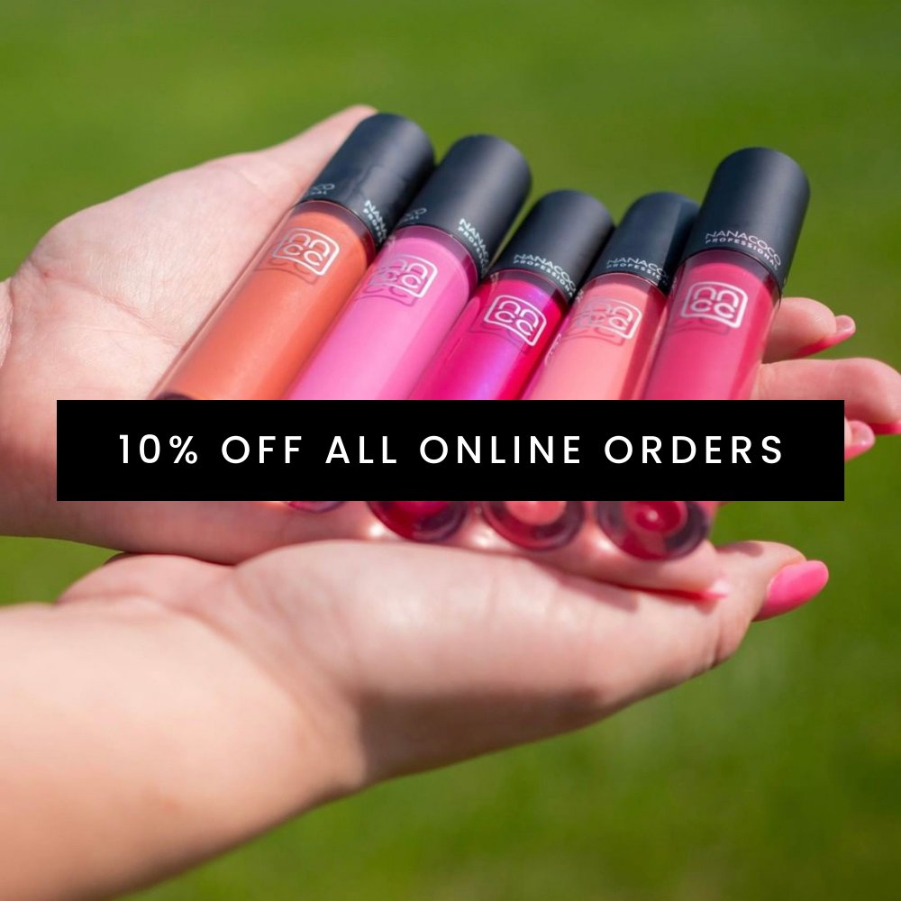 10% Off All Online Orders at nanacoco.com #makeup #cosmetics #lipstick #lipgloss #facemakeup #professionalmakeup #stylist #beauty #beautysupplies #diymakeup