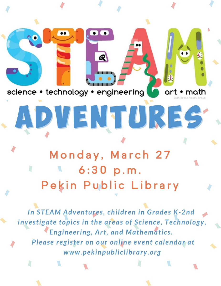 STEAM Adventures tonight!  We'll be making paper rockets and creating a rainbow!  Register on our online event calendar!