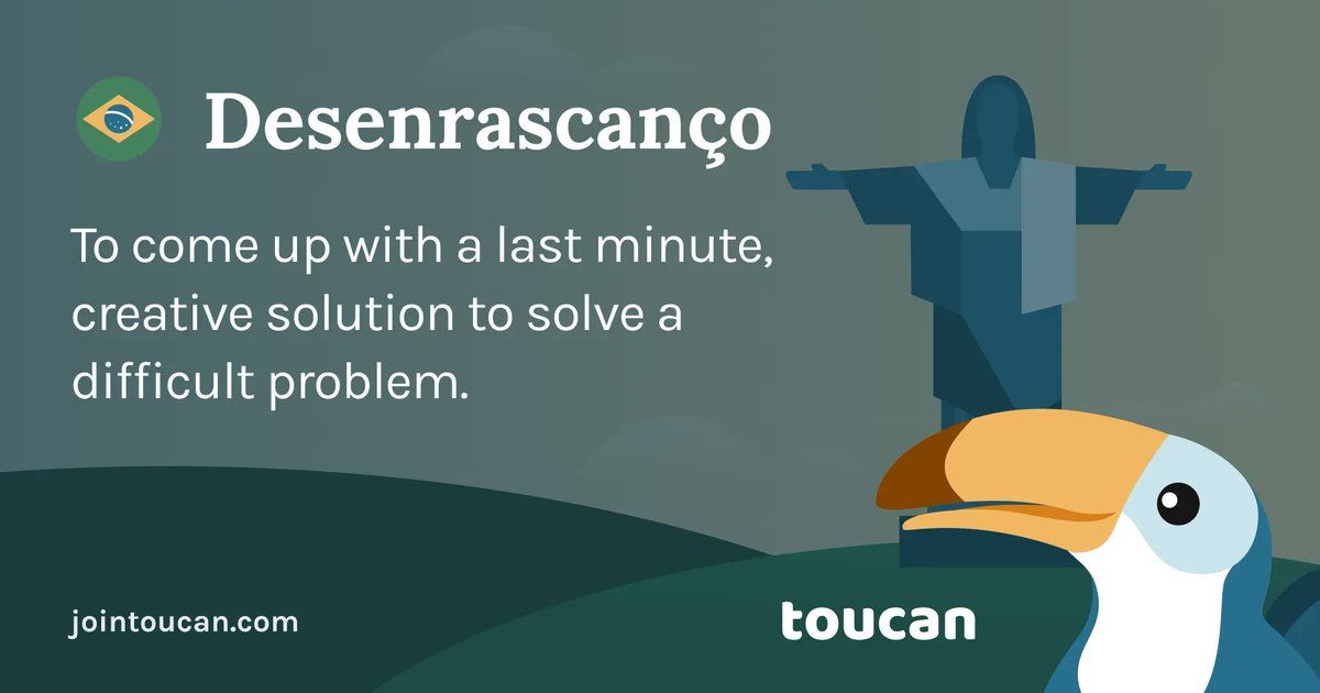 Some sentiments are just more difficult to communicate than others. This week's Untranslatable Word is Desenrascanço (Portuguese 🇧🇷 ) to improvise a solution to a difficult problem. Ex. MacGyver 🛠️🧰