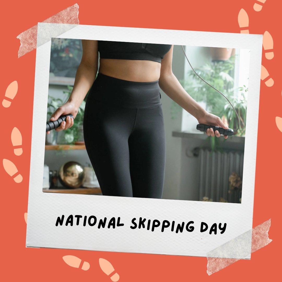It's #NationalSkippingDay today!  It's known to be one of the best forms of exercise. Why?

🏋️ It's a full body workout
🏋️ It improves your cardiovascular fitness
🏋️ It increases motor coordination &amp; motor skills
🏋️ It's free, and fun! 

#LiveandMove #ShareYourMoves #Fitness