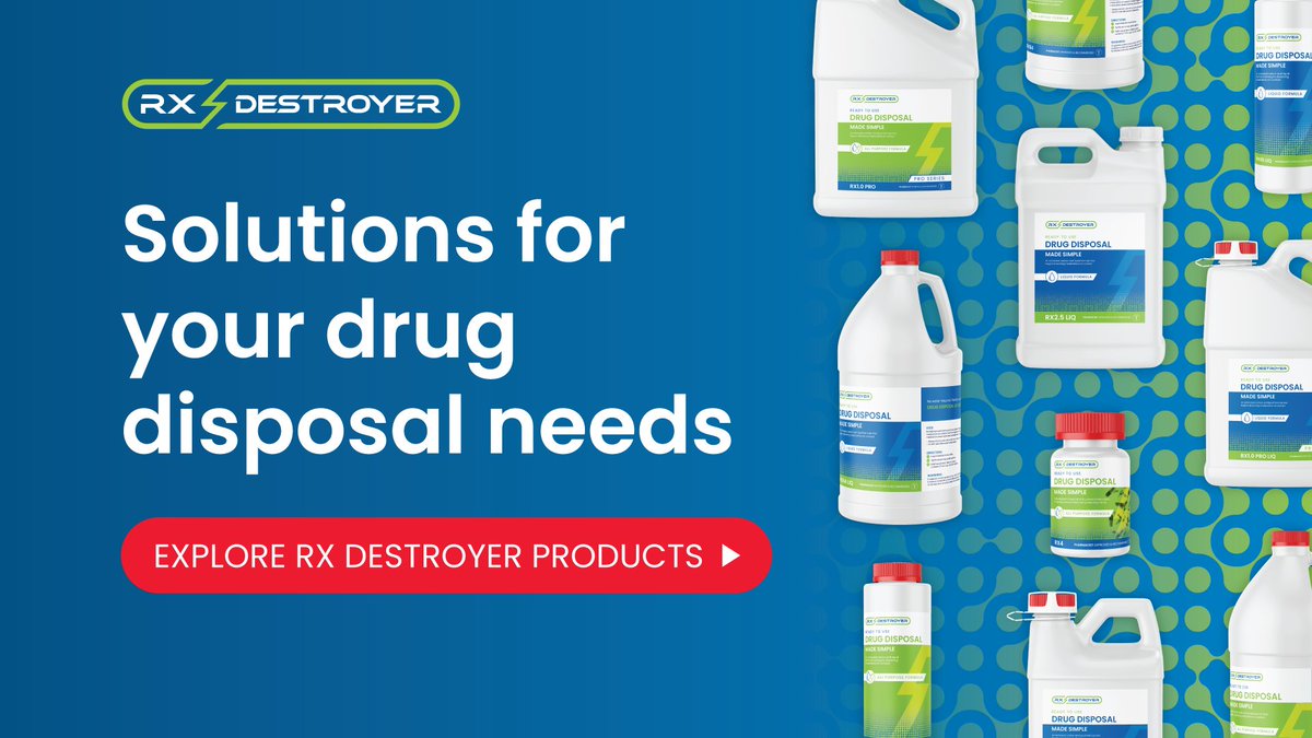 #RxDestroyer is a fast acting ready-to-use 
chemical digestion formula that begins 
neutralizing medications on contact, complying 
with the DEA Non-Retrievable Standard 21 CFR 
and the EPA’s 40 CFR. #DrugDisposal bit.ly/3IYxStQ