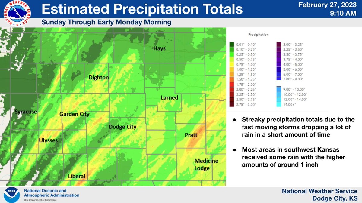 NWS Dodge City on Twitter "Here are some estimated precipitation