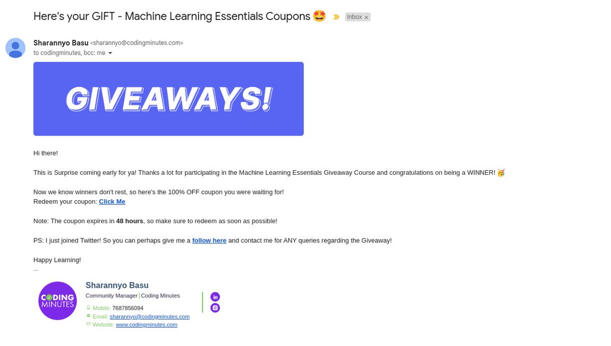 Aman_eth1's tweet image. Thanks @basucodes , @MinutesCoding ,
It will help me a lot in my journey😃

#Coding #Machinelearning #Giveaway