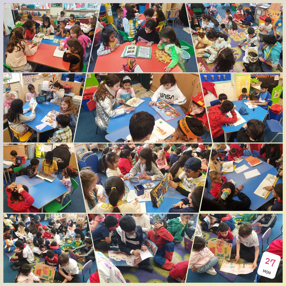 GrimsdykeSchool's tweet image. Reception had a visit from year 5 students this afternoon. All students enjoyed reading with a buddy. Lots of excellent storytelling, listening and some excellent questions and answers about the books they were sharing. #WorldBookDay #buddyreading