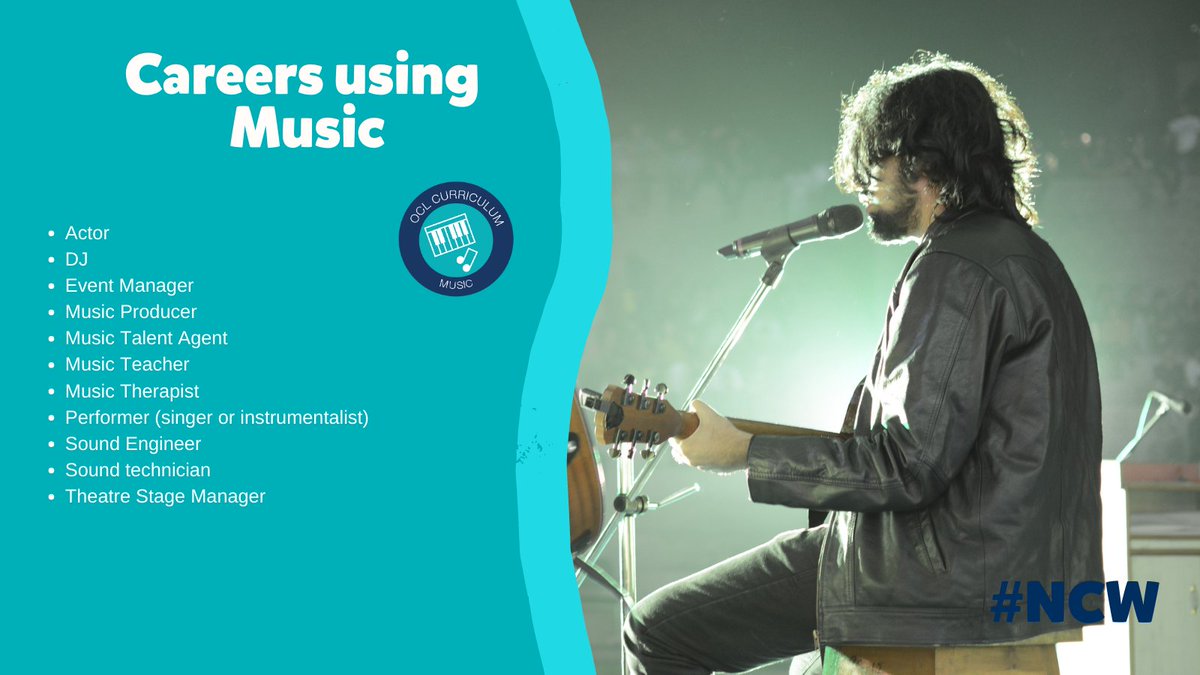 Does music get your pulse going? Excited to find out what you can do with qualifications in music? We've got a few ideas for you: events, producing, agency, teaching, therapy, performing, engineering, theatrics! There's a world of possibility. #NCW #NCW2023 #CareersWeek