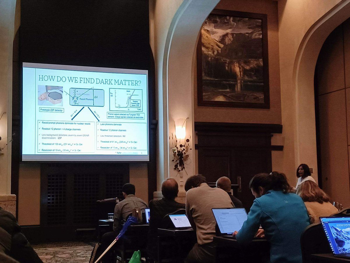 SuperCDMS's tweet photo. Aditi Pradeep, Ph.D. candidate @UBC gave a talk "SuperCDMS SNOLAB-a snapshot of the dark matter experiment" at the Lake Louise Winter Institute. The talk described the experimental setup, detectors, data acquisition and processing.
@ualbertaPhysics
@perimeter
#IPPCanada
#LLWI https://t.co/a7ieF1sCta