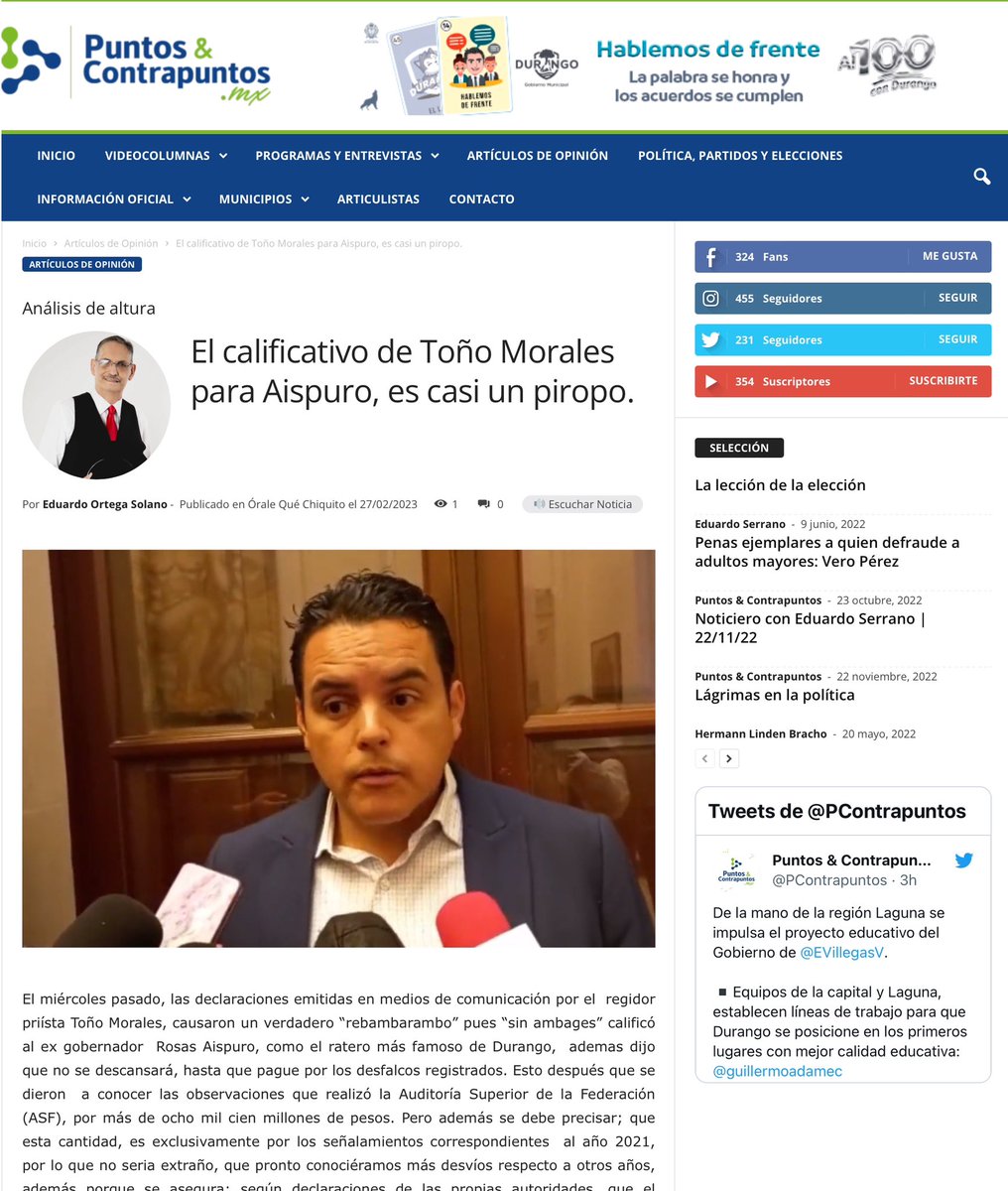 | El calificativo de Toño Morales para Aispuro, es casi un piropo. | comparto #AnálisisDeAltura publicado en <a href="/OraleQChiquito/">Órale! qué Chiquito</a>  <a href="/dionelsena/">Dionel Sena</a> <a href="/LaloSerranoZ/">Eduardo Serrano</a> <a href="/Quetzalh/">Quetzal Herrera👀</a> <a href="/eduardguezh/">Eduardo Rodríguez</a> <a href="/carlosmedina61/">Carlos Medina A.</a> <a href="/luzyolanda09/">Luz Yolanda Martínez</a> <a href="/CASTANEDAVICTOR/">VictorHugoCastañeda</a> <a href="/tonomorales_7/">Toño Morales</a> <a href="/ernestoescobosa/">Ernesto Escobosa</a> <a href="/_NormaHuizar_/">La Huizar</a>