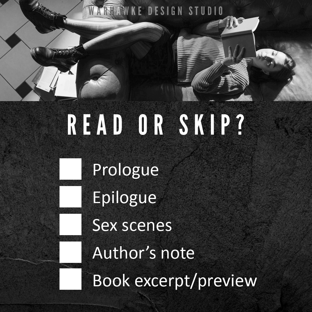 WarhawkeDesigns's tweet image. Have you ever skipped any of these when reading?⁣
⁣
#WarhawkeDesignStudio #BookServices #AuthorServices #SocialMediaServices⁣