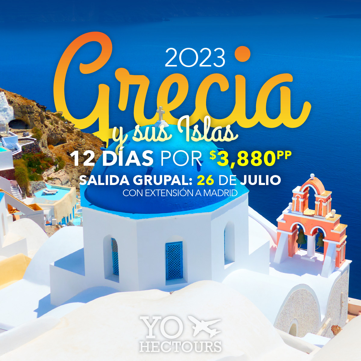 HectoursPR's tweet photo. A petición popular, ¡NUEVA SALIDA hacia GRECIA Y SUS ISLAS con ext a MADRID! ✈️ Un recorrido de 12 días por las atracciones principales de #Grecia, #Mykonos y #Santorini con una visita especial a Oráculo ✨ de DELFOS. 🇬🇷 #EspaciosLimitados
Más info 👉 https://t.co/7fK2BMUGed https://t.co/KIDEkYjKCi