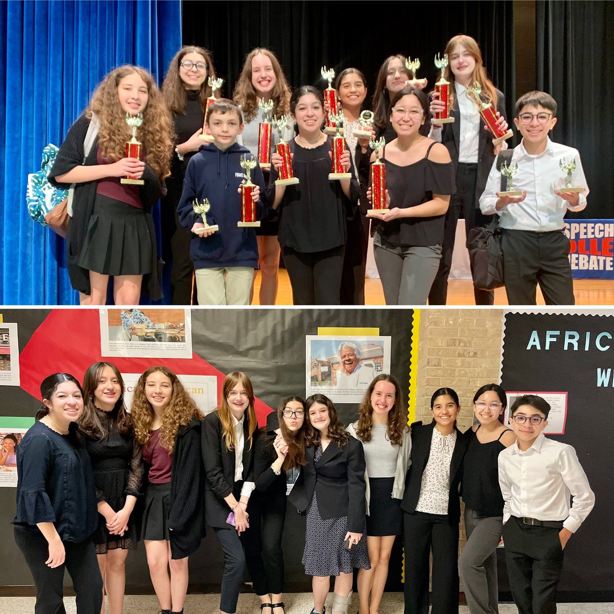 Panther_Proud's tweet photo. Over the weekend it was Frank Black vs. Frank Black in the World School Debate finals. Surprise--Frank Black won! Great job Panthers!! #EveryKidEveryDay #CatsInAction @PaulaHisd @CMtzHTX @denisewatts75 @HISDSupe @HoustonISD https://t.co/ViWdOU1j7q