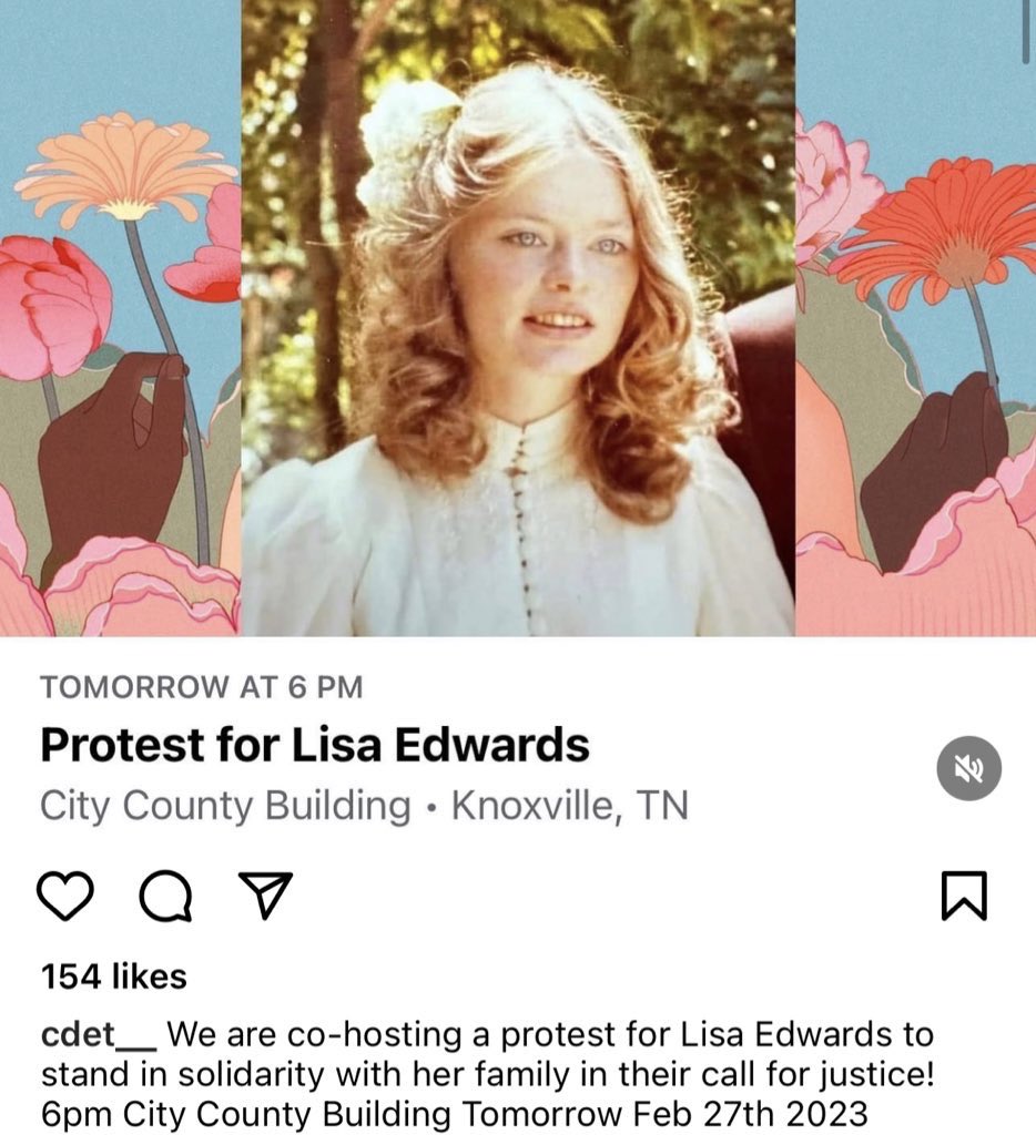 KnoxvilleHoller's tweet photo. 🚨 KNOXVILLE — PROTEST TODAY 6PM to demand justice for LISA EDWARDS, who died in @Knoxville_PD custody after @FortSanders discharged her and called the cops, who joked and ignored her as she died. 

DISTURBING VIDEO: https://t.co/0ndfpLMb2S https://t.co/3CdKSmQWjI