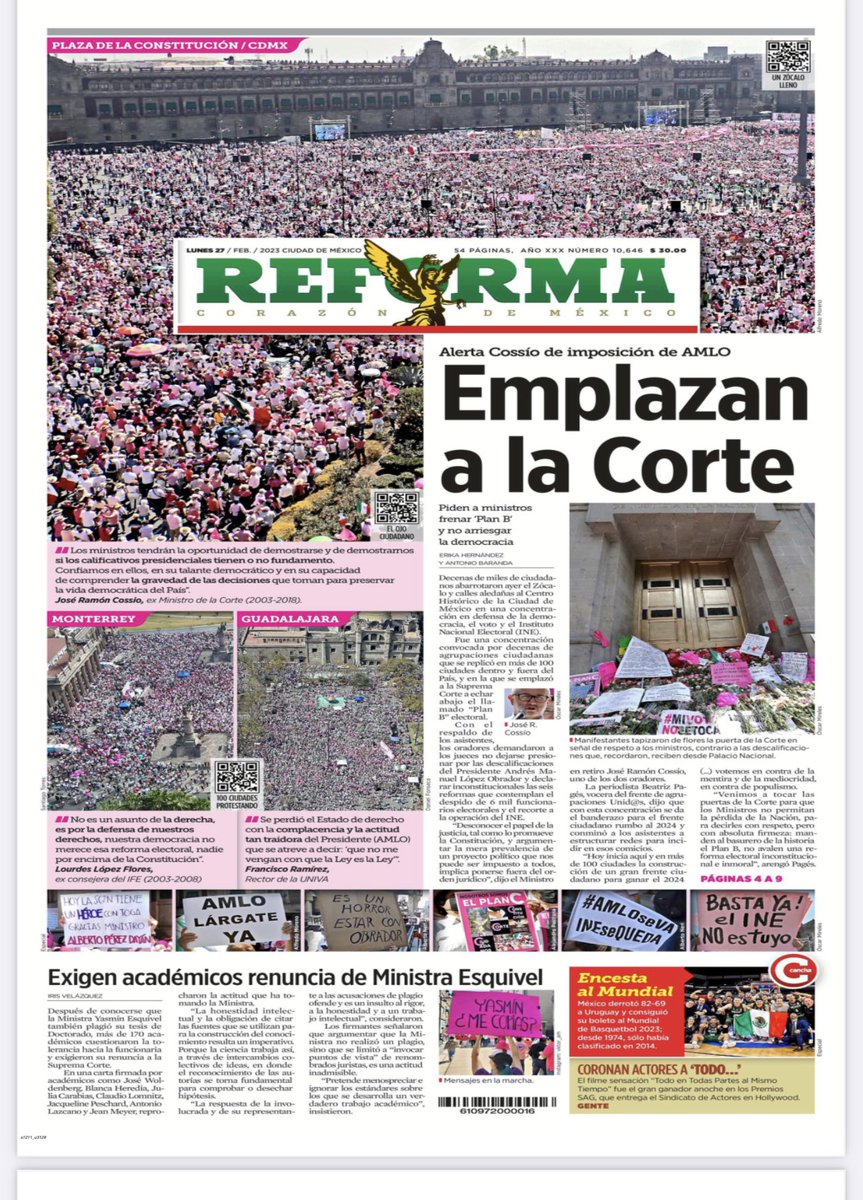 Los 11 ministros de SCJN deben entender el mensaje:
¡ EXIGIMOS A LA #SCJNdefiendanLaDemocracia !
FF