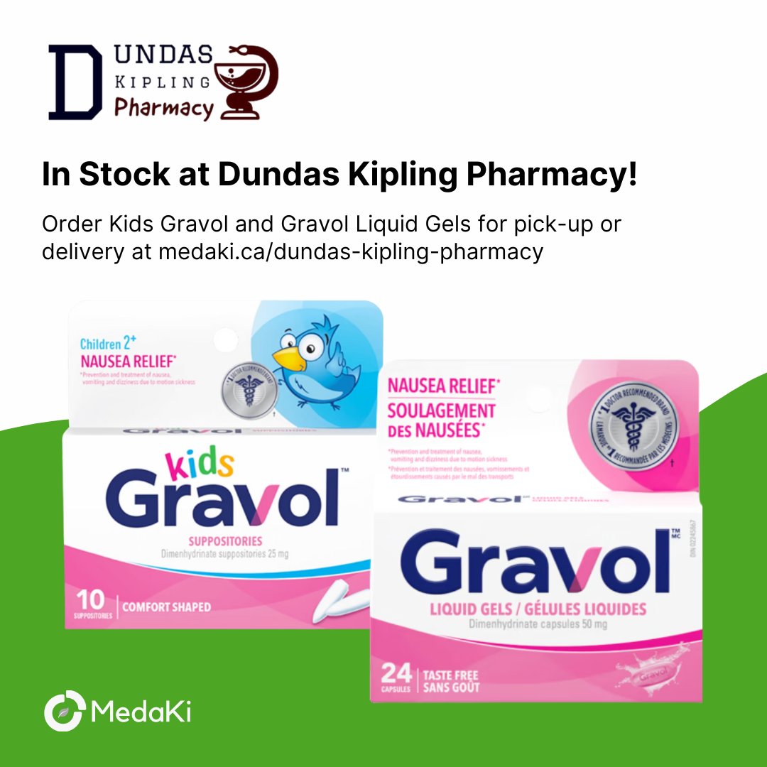 FREE 0$ Delivery is available for qualifying orders in select postal code areas of the GTA (Greater Toronto Area). 

Visit medaki.ca/dundas-kipling… for more info.

#pharmacy #delivery #kipling #dundas #toronto #children #medication