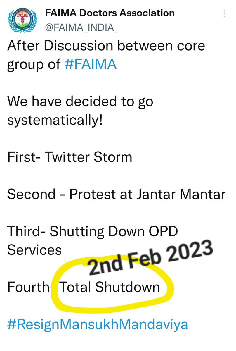 AmitGiri0772's tweet photo. #neetpg2023postponement 
Close FAIMA and other associations , don't follow any so called Leader..  I had been asking ,let's not beg, let's do Total Shutdown and GOVT will kneel down. But u trusted SC. Rip SC https://t.co/Y5FieGGj5W