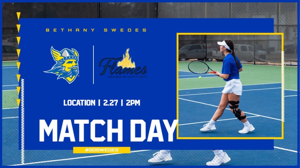 🎾🎾 GAME DAY 🎾🎾

⭐️  Women's Tennis⭐️
🆚 College of Saint Mary  
🕚 2:00PM
📍 Lindsborg, Kan.
#GOSWEDES #ROCKARSTOCKAR