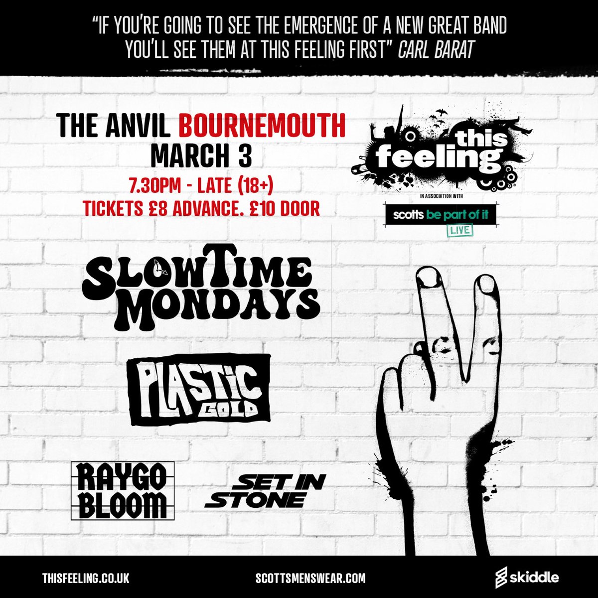 Coming up this week : Friday 🎸 Bournemouth <a href="/TheAnvilDorset/">The Anvil Inn</a> ft. <a href="/stmbanduk/">Slow Time Mondays</a> Plastic Gold  <a href="/RaygoBloom/">RAYGO BLOOM</a> &amp; Set In Stone 

🎟skiddle.com/whats-on/Bourn…

🔊open.spotify.com/playlist/4ZNgT…