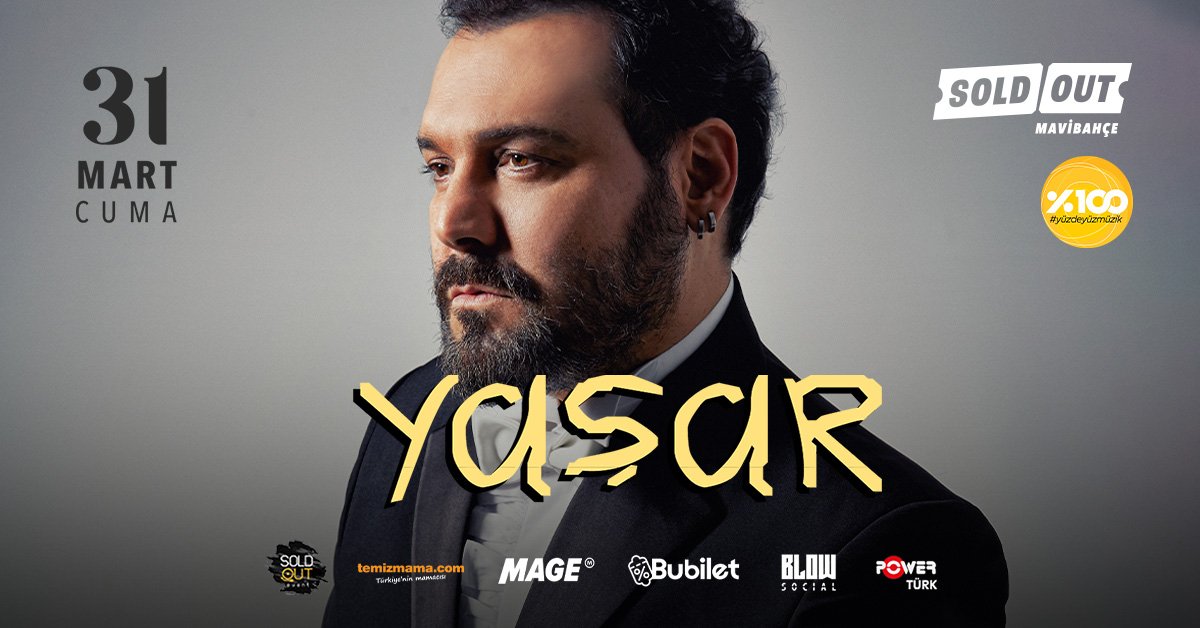 Sevilen sanatçı Yaşar, 31 Mart Cuma günü Sold Out Mavibahçe Sahnesi’nde!

#soldout #mavibahçe #izmir #konser #yaşar #yüzdeyüzmüzik