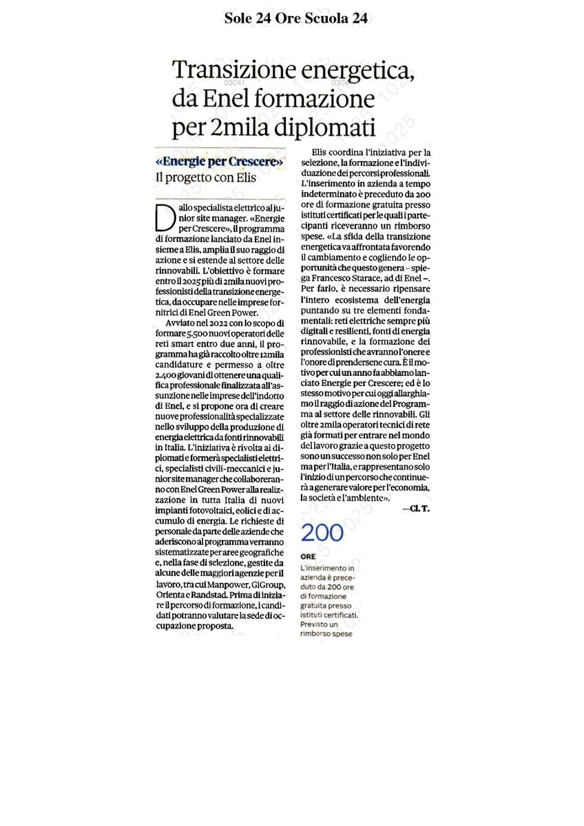 EnelGroupIT's tweet photo. L'AD @starax: “Il successo di #EnelOpenSchool conferma la #transizioneenergetica come opportunità unica per l’Italia. Abbiamo esteso il progetto alla filiera #rinnovabili, dove servono figure che lavorino con le nostre imprese per la #libertà energetica" 👉https://t.co/s0kq80wIXl https://t.co/JyfM2sf4uk