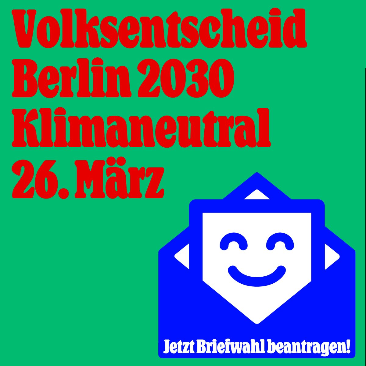 Jakob_Schweizer's tweet photo. Ich habe gerade auf 👉 https://t.co/fHSX0B8buZ Briefwahl für den Klima-Volksentscheid beantragt, das ging ganz schnell und einfach.

25% der Wahlberechtigten müssen zustimmen, damit Berlin 2030 klimaneutral wird.

Beantrage jetzt auch deine Wahlunterlagen! #Berlin2030 https://t.co/3eRgr7NGhZ