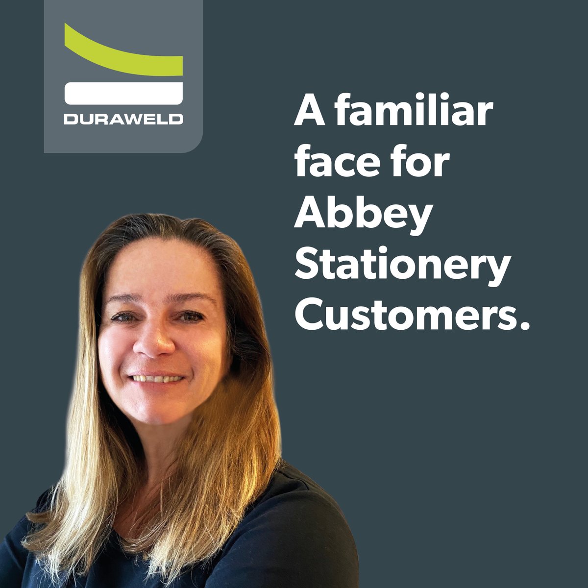 duraweld's tweet image. Duraweld has been joined by the ex Abbey Stationery Sales Manager Sharon Heath. 
Sharon will ensure that you have seamless  continuation for the supply of your goods and a familiar voice and point of contact.
duraweld.co.uk/abbey-statione…

#AbbeyStationery #Cartons #PaperOverBoard