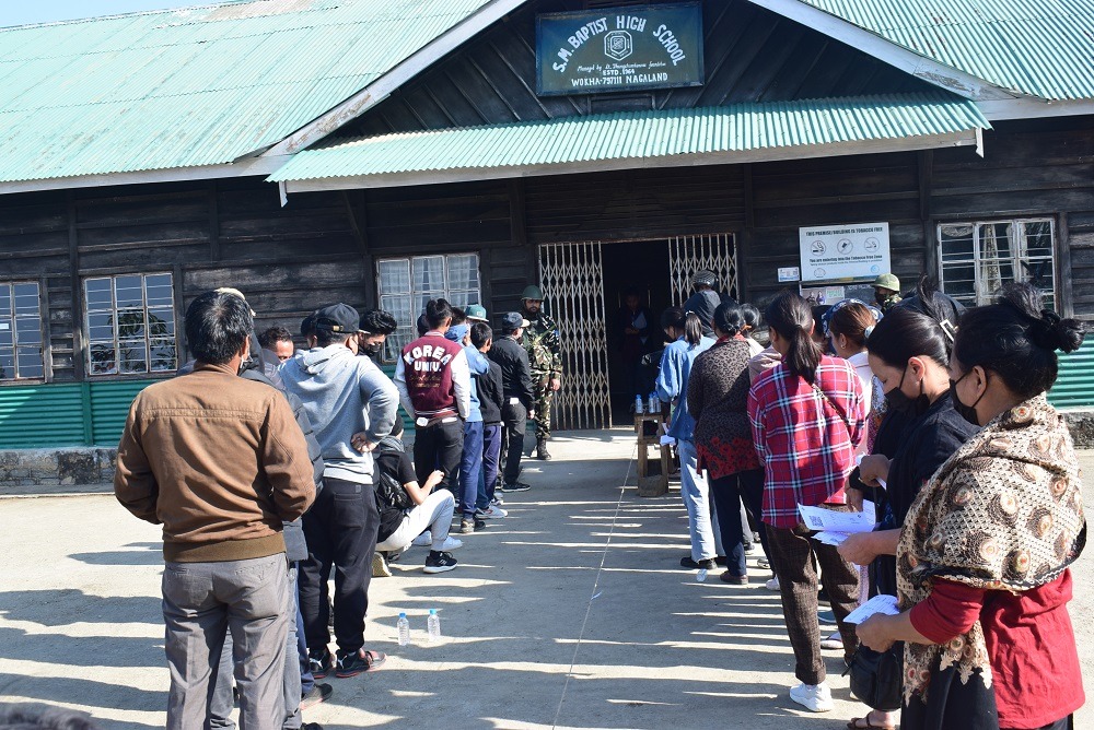 Making their voice count with their votes!!

Glimpses of Voters standing in the queue at polling stations in #Nagaland to cast their Votes during #NagalandElectiond2023.