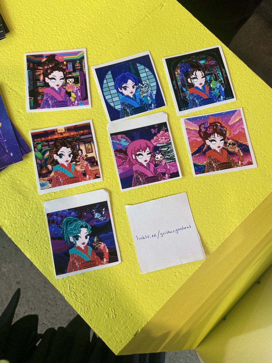 Au revoir <a href="/nft_paris/">NFT Paris</a> 👾 hope that most of you got a chance to take a geisha sticker home 🎀🌸🍧 <a href="/GeishasGardens/">Geishaverse✨</a>