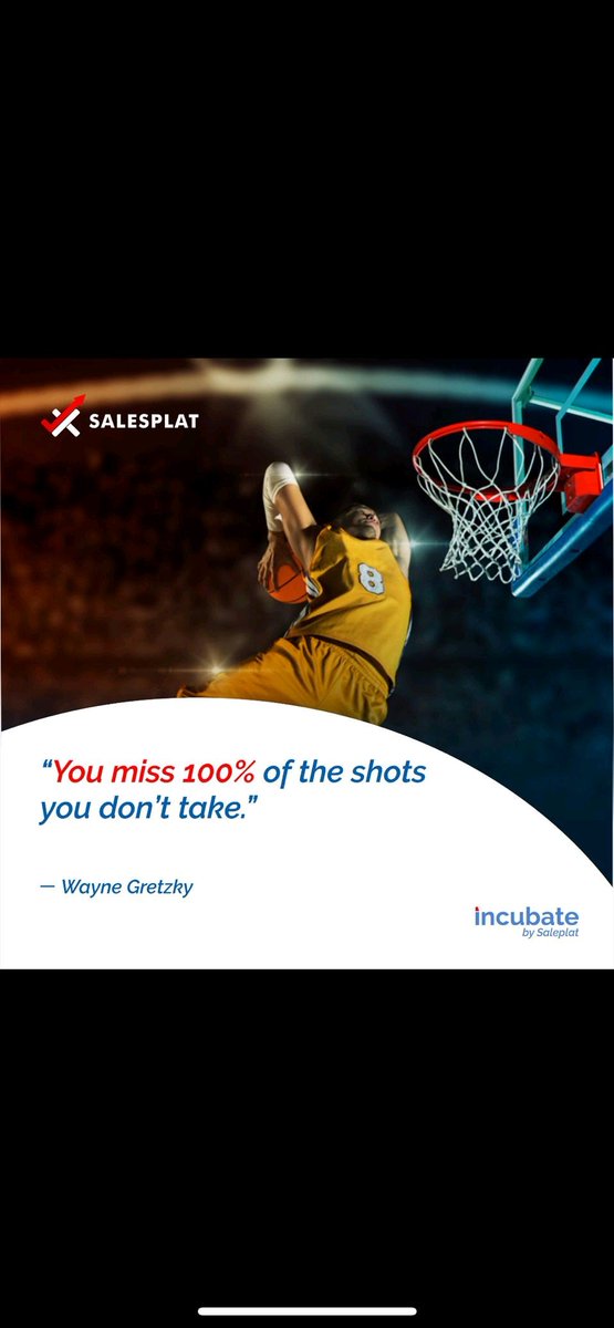 SalesPlat's tweet image. Take that bold step today in setting, workling towards and achieving that ‘HUGE’ goal Champ!!!

You won’t win by staying inert; take that shot today!!!                          

#Salesplat #MondayMotivation