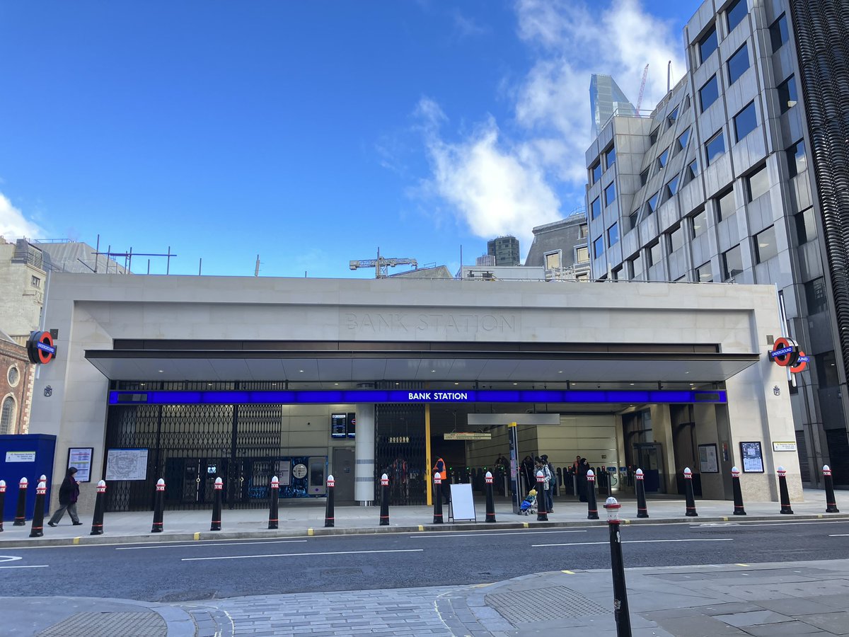 The new (and last final bit of the capacity upgrade works here) Cannon Street entrance at Bank is finished, and open! Video later I guess … ☺️