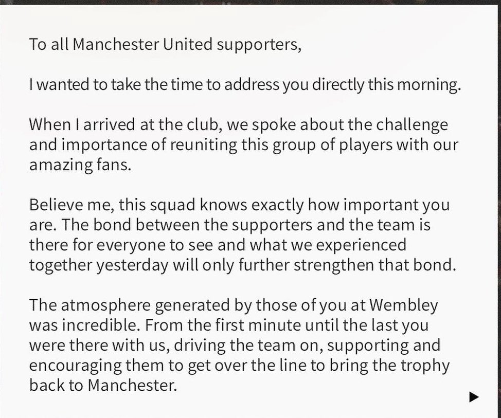 Erik ten Hag’s message to United fans😍 #MUFC
