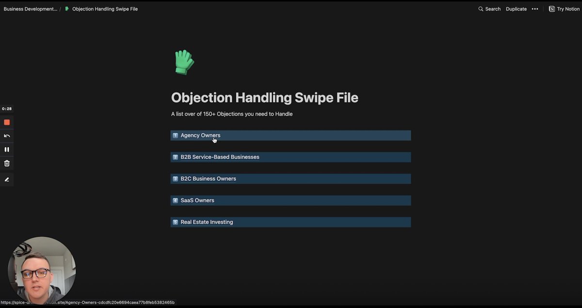 Failure to handle objections can cost you $1,000s in lost deals.

I just put together a 12-minute video showing you how to handle objections from 5 different niches.

This will help you close more deals.

Like + RT + comment "objections" and I'll send it

(Must be following)