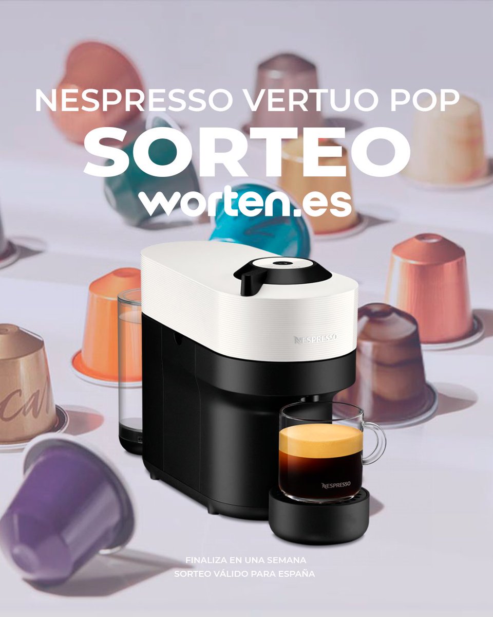 SORTEO CAFETERA NESPRESSO VERTUO POP ☕✨

Para participar:
- Follow <a href="/WortenES/">Worten</a> y <a href="/Myreeth/">Myreeth</a>
- RT
- Mencionar un amigo

🌍 Válido para España
📆 Finaliza el 7 de marzo
☕ Sorteamos otra en Instagram

instagram.com/p/CpKeWQ7j4HV/…
