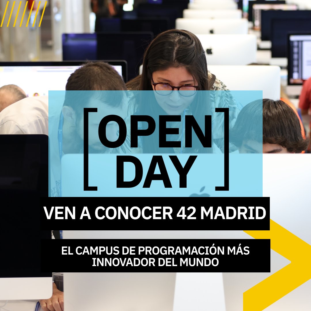 42MadridFTef's tweet photo. ¿Quieres conocer en primera persona la metodología que está revolucionando el mundo de la formación? 🧑‍💻

¡Ven a los OPEN DAY's de #42MadridFTef! 🙌

Elige la fecha en este enlace y recuerda, ¡puedes venir acompañado!👇

https://t.co/lSZGlx6ra6 

Te esperamos 🚀 https://t.co/PMH6ygVd1v