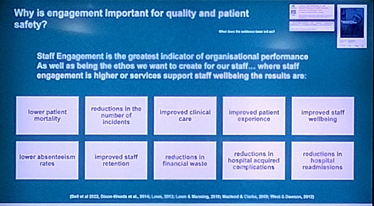 YvonneCYoung's tweet image. Staff engagement is the greatest indicator of organisational performance. Higher engagement &amp;amp; supported staff well being =
⬇️Patient mortality
⬇️Incidents &amp;amp; complications 
⬆️Clinical care
⬆️Staff well being &amp;amp; retention
#LiberatingStructures @juanitaguidera @mopbedd
@niamhpoleary