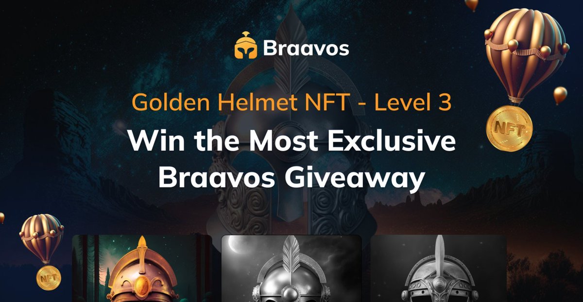 AlenaGlusenko's tweet photo. Last chance to win the rare "Golden Helmet - Level 3" NFT! Fill out the form and share with your NFT community to help us reach 20k participants. Join now and don't miss out on this once-in-a-lifetime opportunity! https://t.co/WigY0vSLYm @OrelAleks @Katy_riba https://t.co/AhQe8A6SNt