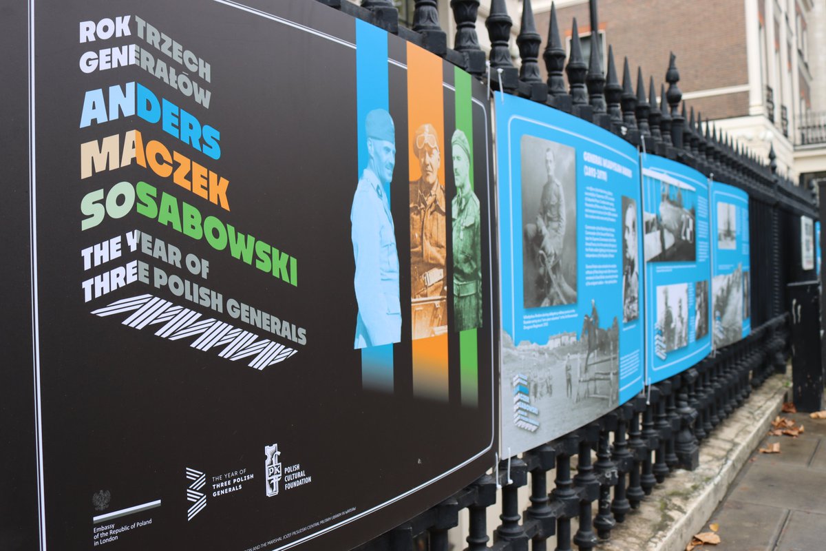 PolishEmbassyUK's tweet photo. Have you seen the exhibition "The Year of #ThreePolishGenerals: Anders, Maczek, Sosabowski" yet? It tells the story of some of the most important commanders in Polish history and is available to view at @PolishEmbassyUK until tomorrow. Don't miss it! 🇵🇱 🪖👇 https://t.co/1bHIduH7HY