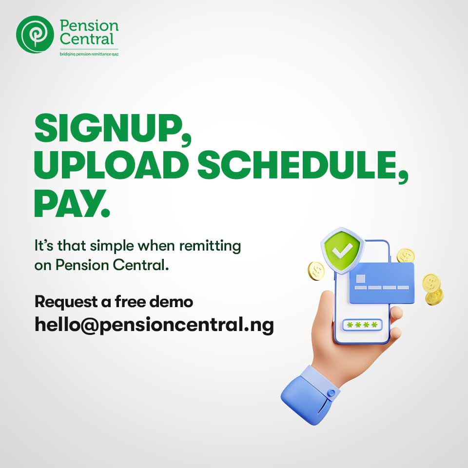 usePenCentral's tweet photo. The platform has been simplified for easy pension remittance. In just 3 easy steps. you can make pension remittances without hassle.
Sign up with us today
#pensioncentral #DINO #AriseTV #PDPandLP #pension #finance #NigerianElections2023 #pensionremittance INECchairman #seamless https://t.co/WQoXVdFyY3