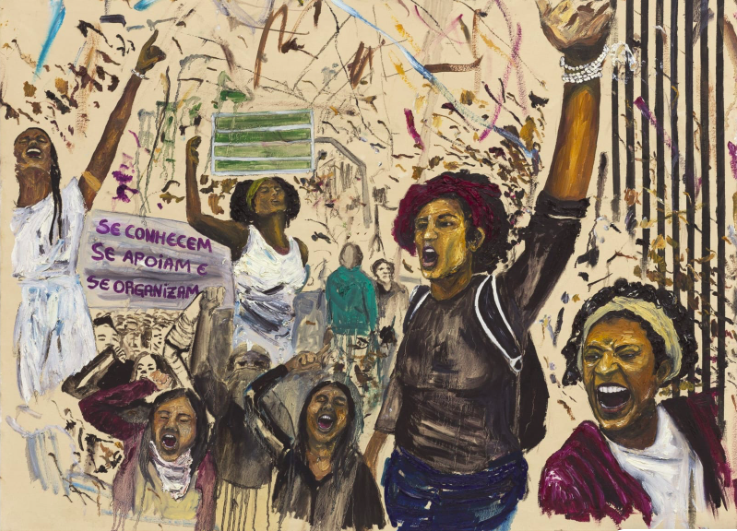 ProgIntl_br's tweet image. ARTE DA SEMANA | &quot;Presente&quot;, de Camila Soato, foi feito em resposta ao assassinato da vereadora do Rio de Janeiro, Marielle Franco, em 2018 e como um protesto contra as forças fascistas
