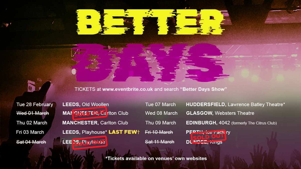 🎹Better Days🎹

OPENS THIS WEEK!!!🙌

'I stand. Here. Absorbing the music. Feeling it, truly, fully. For the first time, ever'🎶

It's 1990 and house music is about to go mainstream. But Danny stands at a crossroads...

BOOK NOW!👇
linktr.ee/betterdaysshow