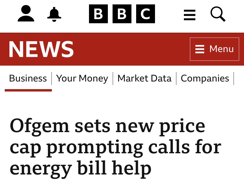 New <a href="/ofgem/">Ofgem</a> price cap means Govt will force an average £900 extra onto energy bills - just when we learn Treasury due to spend *£24 billion* less than budgeted for last Oct. Let's be clear - Sunak &amp; Hunt are making political choice not to help people through cost of living scandal