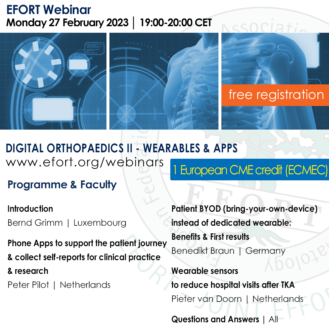 EFORT (@efortnet) on Twitter photo โฐTONIGHT free EFORT #Webinar on Digital #Orthopaedics - Wearables & Apps at 19:00 chaired by <a href="/Bernd__Grimm/">Bernd Grimm</a>๐ efort.org/webinars #orthotwitter #healthtech #TKR #arthroplasty
๐ญ๐๐๐ฟ๐ผ๐ฝ๐ฒ๐ฎ๐ป #๐๐ ๐ ๐ฐ๐ฟ๐ฒ๐ฑ๐ถ๐ ๐ณ๐ผ๐ฟ ๐๐ฎ๐๐ฐ๐ต๐ถ๐ป๐ด ๐๐๐ฉ๐ ๐๐ฒ๐ฏ๐ถ๐ป๐ฎ๐ฟ โฐTONIGHT free EFORT #Webinar on Digital #Orthopaedics - Wearables & Apps at 19:00 chaired by <a href="/Bernd__Grimm/">Bernd Grimm</a>๐ efort.org/webinars #orthotwitter #healthtech #TKR #arthroplasty
๐ญ๐๐๐ฟ๐ผ๐ฝ๐ฒ๐ฎ๐ป #๐๐ ๐ ๐ฐ๐ฟ๐ฒ๐ฑ๐ถ๐ ๐ณ๐ผ๐ฟ ๐๐ฎ๐๐ฐ๐ต๐ถ๐ป๐ด ๐๐๐ฉ๐ ๐๐ฒ๐ฏ๐ถ๐ป๐ฎ๐ฟ