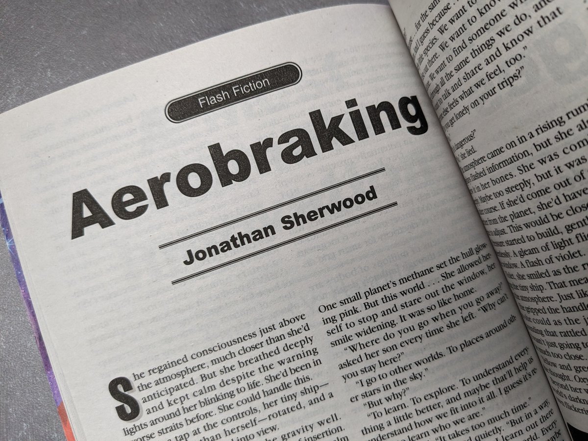 jonathsherwood's tweet photo. Ah, look what showed up in my mailbox...

"Aerobraking" in the new @Analog_SF! https://t.co/0LYcrJULs6