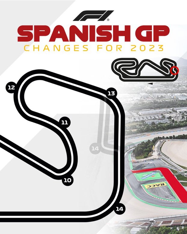 F1__AD's tweet photo. ‼️🇪🇸𝐔́𝐋𝐓𝐈𝐌𝐀 𝐇𝐎𝐑𝐀 | Cambió de trazado en el Circuit de Catalunya para la #F1.

🆕 El nuevo trazado, a partir de 2023, volverá a tener la mítica curva 13 que estaba antes añadir la chicane. https://t.co/JRAEzNUmqC