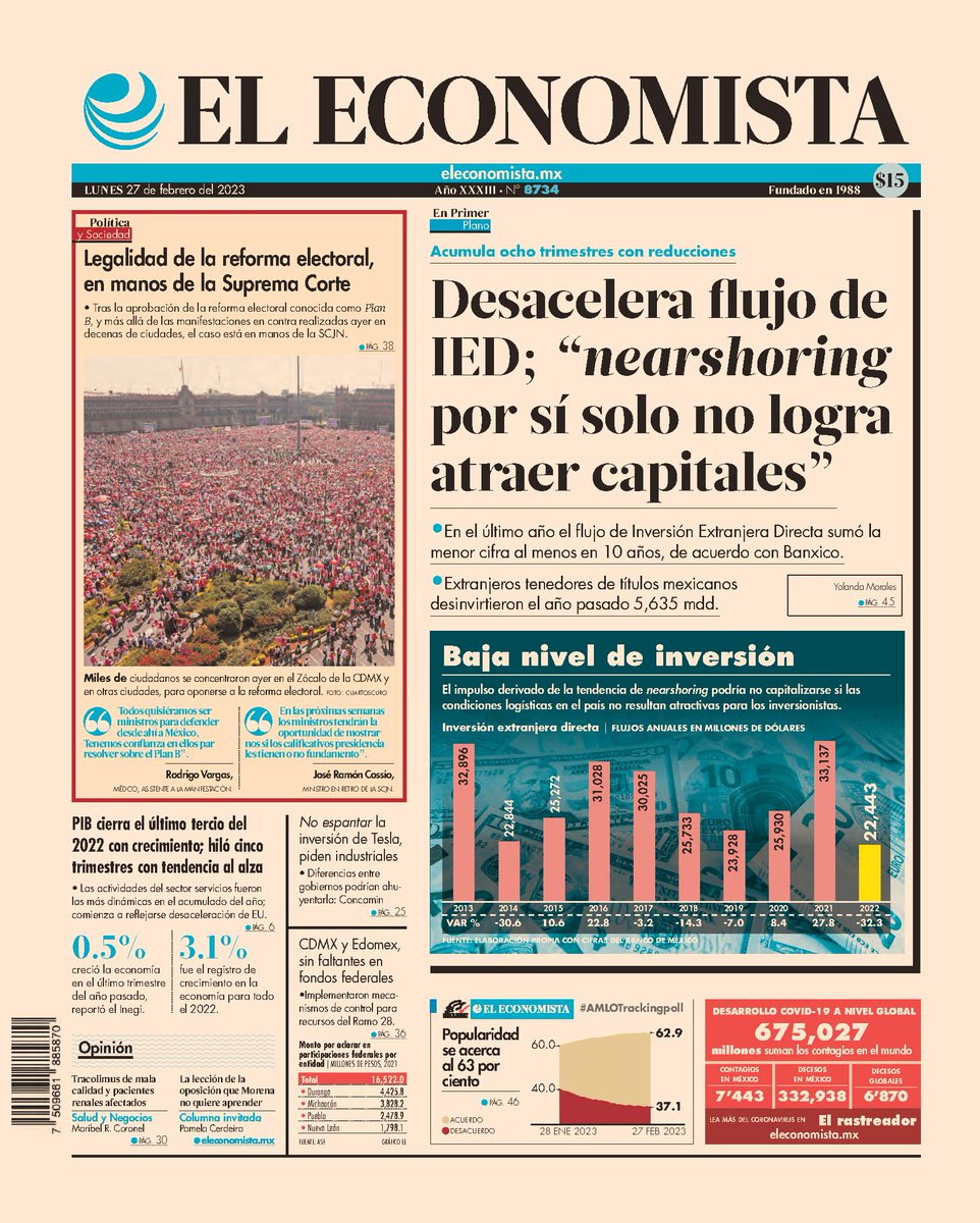 LuisCardenasMx's tweet photo. #PrimerasPlanas 🗞️ 27 de febrero de 2023 #LaPrimeradeMVS (2) https://t.co/lQFMk0p4WK