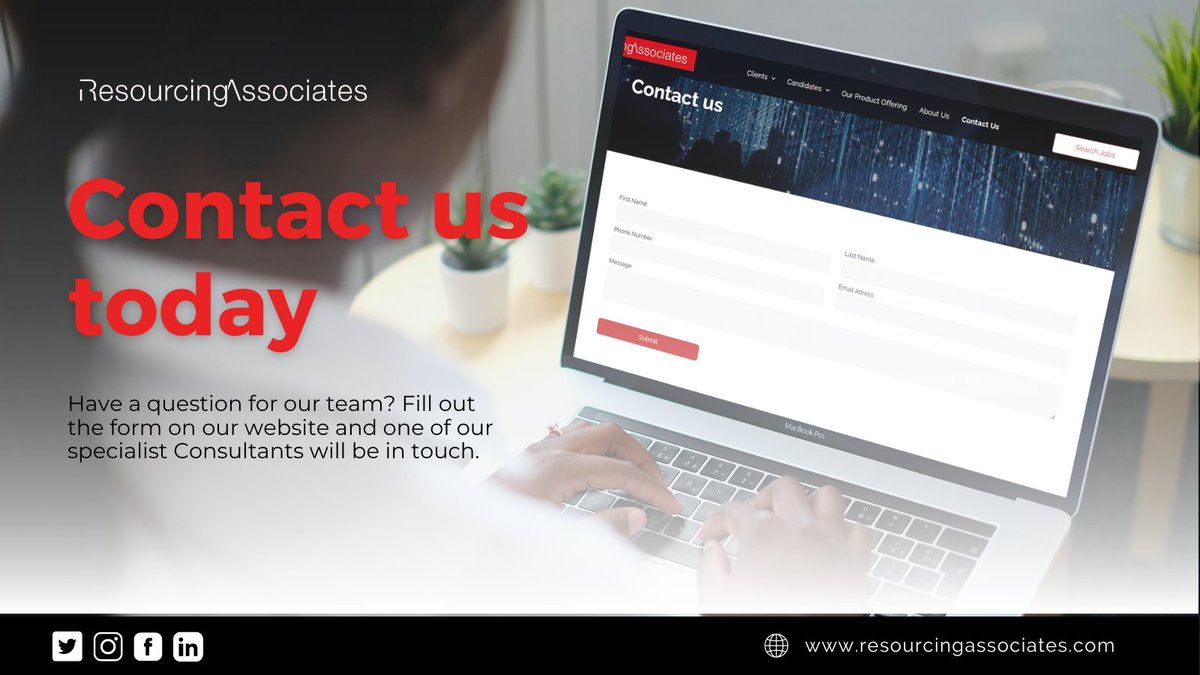 ResourcesAssoc's tweet image. Resourcing Associates is a leading recruitment agency that specialises in attracting and headhunting top-tier talent, internationally.

Fill out the &quot;Contact Us&quot; form on our website today and let us guide you towards success! 👉buff.ly/3wRLIaT 

#RecruitmentExperts