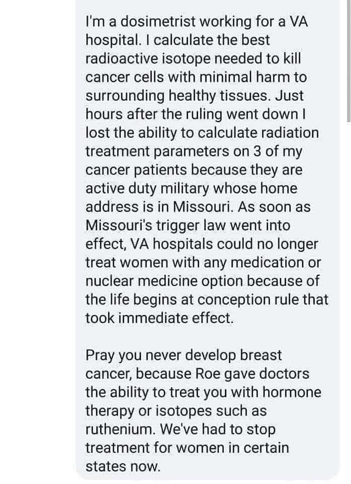 Just a reminder.  Cancer treatments are no longer available for women in certain states.  The <a href="/GOP/">GOP</a> hates women