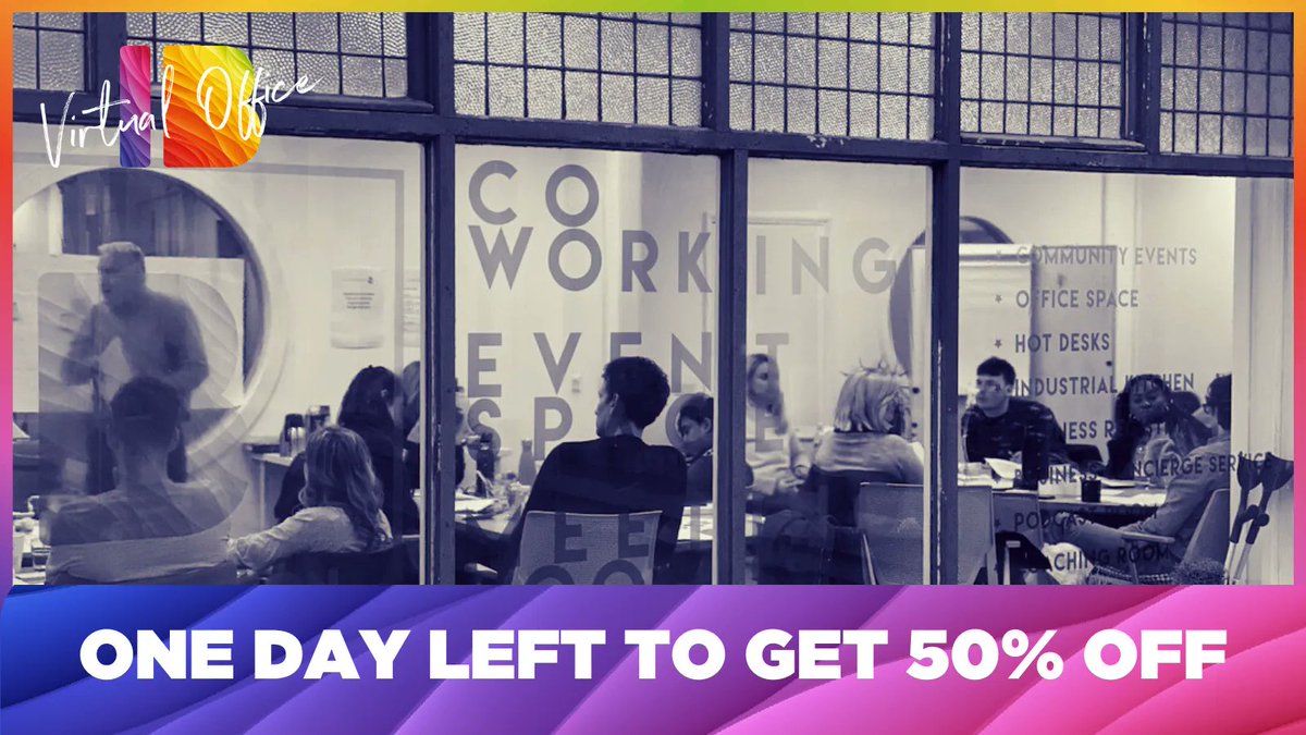 ONE DAY LEFT to join our #VirtualOffice with 50% off for up to a year! Register your business with the promo code FEB50 and boost customer confidence in your brand, network with #freelancers in our #coworking space and be a part of a #uksocialenterprise 
buff.ly/3knvy6f