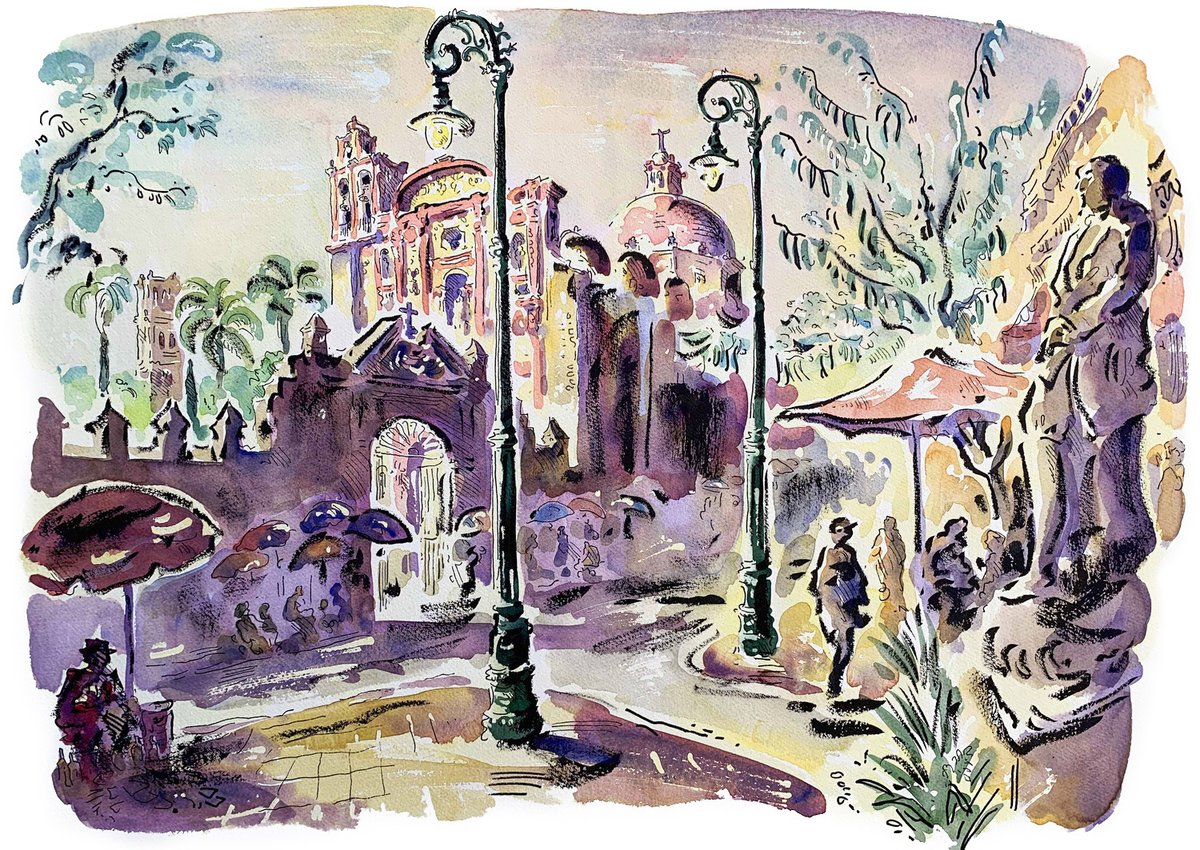 Bankside Gallery is closed this week while we prepare for the RWS Open, opening on Friday ✨ if you can't wait until then, the artworks are available to browse online 🥳 ⁠ royalwatercoloursociety.co.uk/exhibitions/54…⁠ ⁠ Image: Paul Cox, 'Catedral de la Asuncion Cuernavaca Mexico', £1850 framed