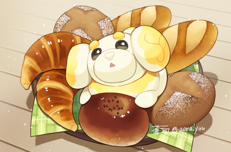 no humans food pokemon (creature) bread solo black eyes doughnut  illustration images