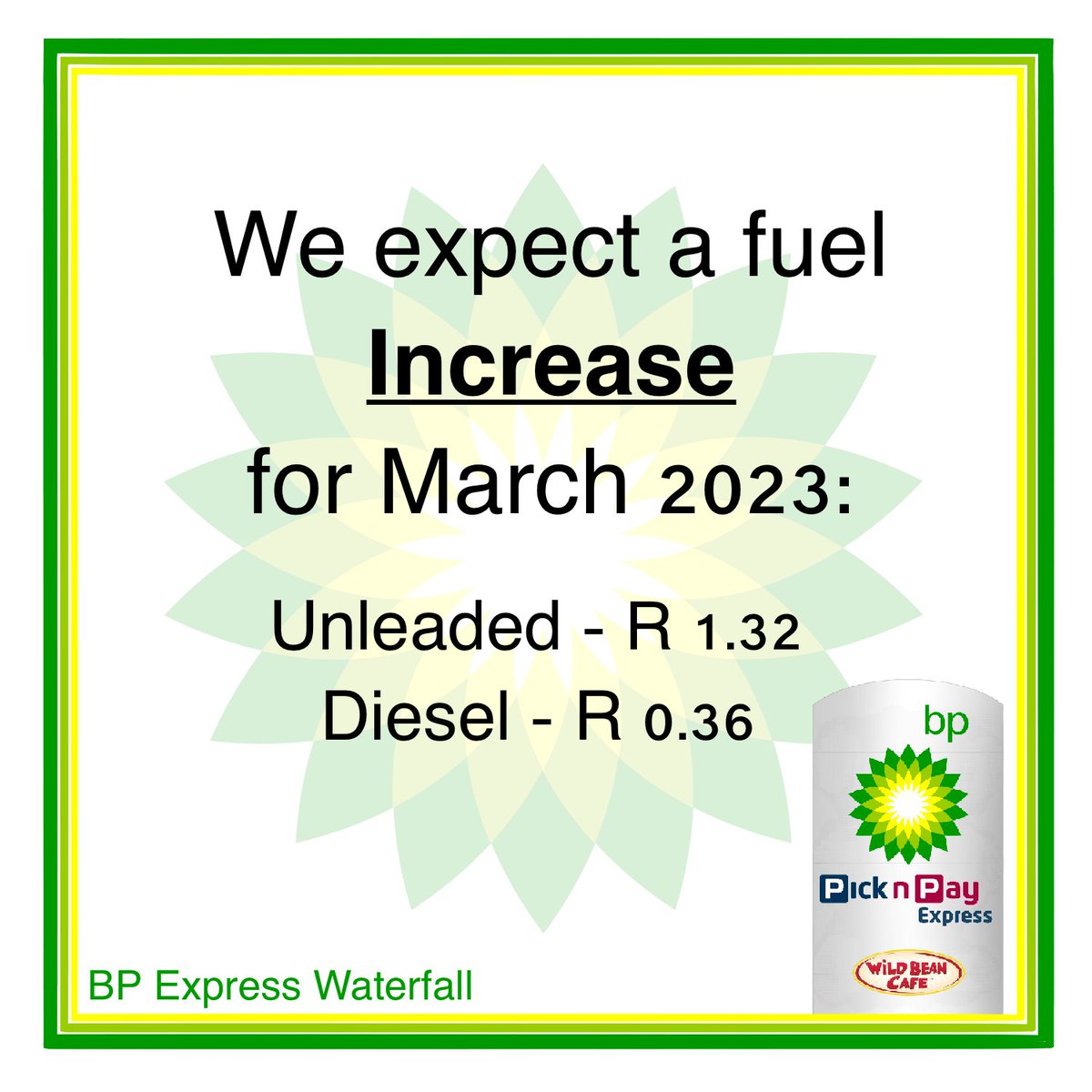 We are currently tracking an INCREASE in fuel for March 2023. 

#fuelpriceincrease #fuelpriceupdate #fuelupdate #FuelPriceHike #DieselPrice #diesel #PetrolDieselPrice #petrol #PetrolPrice #petroleum