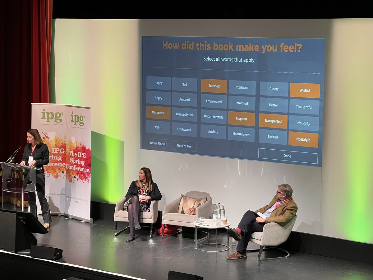 Very interested by <a href="/SeniGlaister/">Seni Glaister</a>’s explanation of <a href="/LitalistBooks/">Litalist</a>’ recommendation service which is based on the way a book makes a reader feel over and above everything else. “What we’re trying to learn more about is the emotional punch that makes us love a book.” #IPGSC